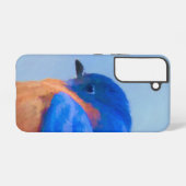 Bluebird Painting - Original Bird Art Samsung Galaxy Hoesje (Achterkant horizontaal)
