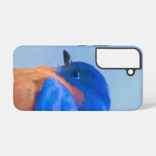 Bluebird Painting - Original Bird Art Samsung Galaxy Hoesje (Achterkant horizontaal)