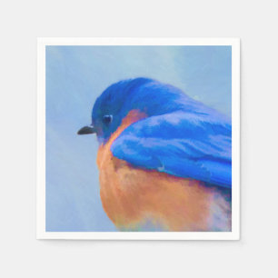 Bluebird Painting - Original Bird Art Servet