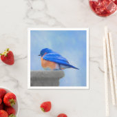 Bluebird Painting - Original Bird Art Servetten (Insitu)