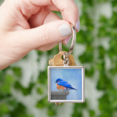 Bluebird Painting - Original Bird Art Sleutelhanger (Hand)