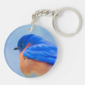 Bluebird Painting - Original Bird Art Sleutelhanger (Achterkant)