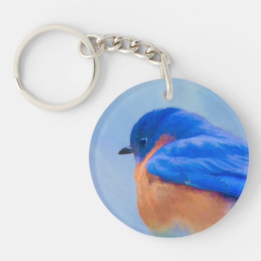 Bluebird Painting - Original Bird Art Sleutelhanger (Voorkant)