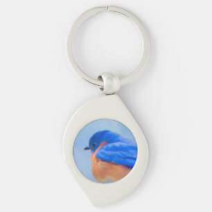 Bluebird Painting - Original Bird Art Sleutelhanger