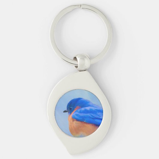 Bluebird Painting - Original Bird Art Sleutelhanger (Voorkant)