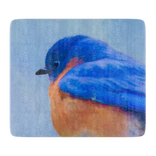 Bluebird Painting - Original Bird Art Snijplank (Voorkant)