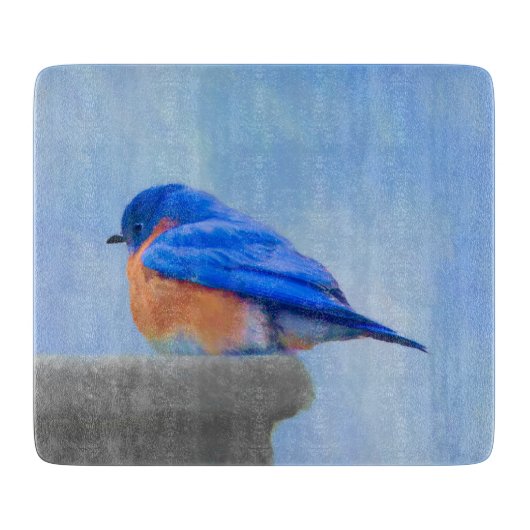 Bluebird Painting - Original Bird Art Snijplank (Voorkant)