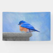 Bluebird Painting - Original Bird Art Spandoek (Horizontaal)