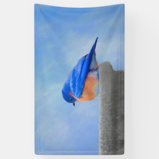 Bluebird Painting - Original Bird Art Spandoek (Verticaal)