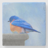 Bluebird Painting - Original Bird Art Stenen Onderzetter (Voorkant)