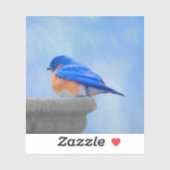 Bluebird Painting - Original Bird Art Sticker (Vel)