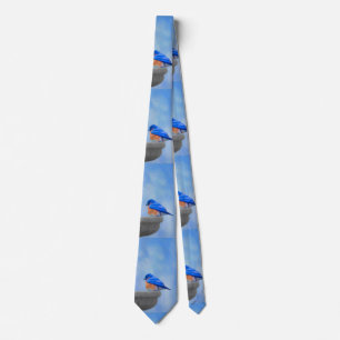 Bluebird Painting - Original Bird Art Stropdas