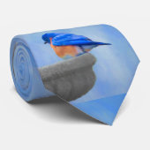 Bluebird Painting - Original Bird Art Stropdas (Opgerold)