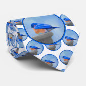 Bluebird Painting - Original Bird Art Stropdas (Opgerold)