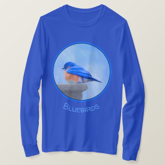 Bluebird Painting - Original Bird Art T-shirt (Design voorkant)