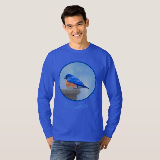 Bluebird Painting - Original Bird Art T-shirt (Voorkant volledig)