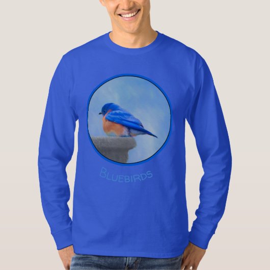 Bluebird Painting - Original Bird Art T-shirt (Voorkant)