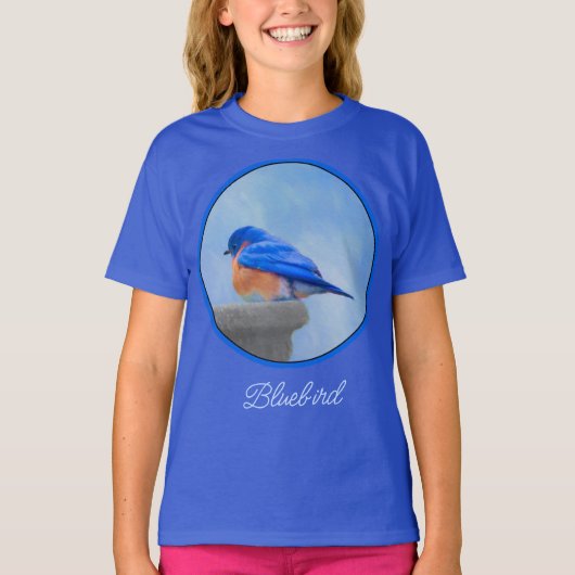 Bluebird Painting - Original Bird Art T-Shirt (Voorkant)