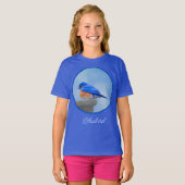 Bluebird Painting - Original Bird Art T-Shirt (Voorkant volledig)