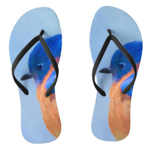 Bluebird Painting - Original Bird Art Teenslippers