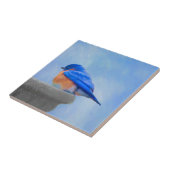 Bluebird Painting - Original Bird Art Tegeltje (Zijkant)