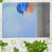 Bluebird Painting - Original Bird Art Theedoek (Gevouwen)