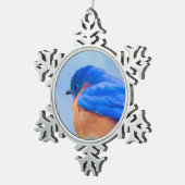 Bluebird Painting - Original Bird Art Tin Sneeuwvlok Ornament (Rechts)