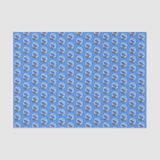 Bluebird Painting - Original Bird Art Tissuepapier (Voorkant)