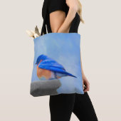 Bluebird Painting - Original Bird Art Tote Bag (Dichtbij)