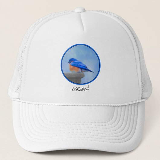 Bluebird Painting - Original Bird Art Trucker Pet (Voorkant)