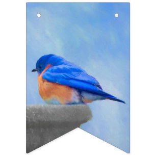 Bluebird Painting - Original Bird Art Vlaggetjes
