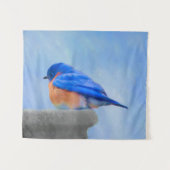 Bluebird Painting - Original Bird Art Wandkleed (Voorkant (horizontaal))