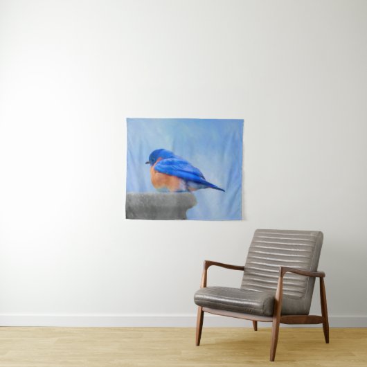 Bluebird Painting - Original Bird Art Wandkleed (In Situ (horizontaal))