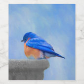 Bluebird Painting - Original Bird Art Wijn Etiket (Enkel label)