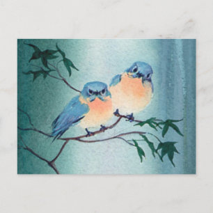BLUEBIRD PAIR door SHARON SHARPE Briefkaart