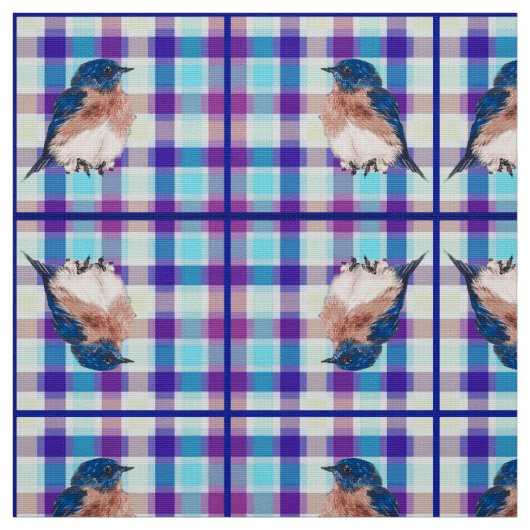Bluebird Plaid Fabric 1 Stof (Swatch)