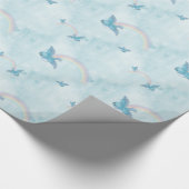 Bluebird Rainbow - Blauwe wolken Cadeaupapier (Hoek)