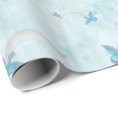 Bluebird Rainbow - Blauwe wolken Cadeaupapier (Rol Hoek)