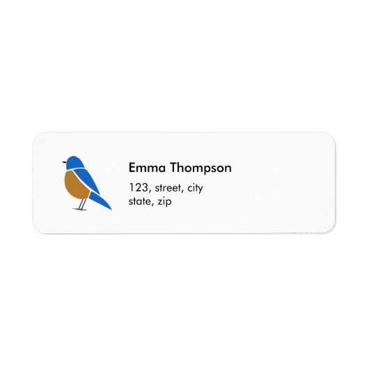 Bluebird Return Address Label Minimal Illustration (Voorkant)