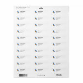 Bluebird Return Address Label Minimal Illustration (Full Sheet)