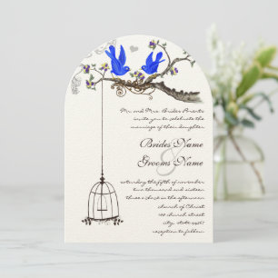 Bluebird Royal Blue Blooms Weddenschap Kaart
