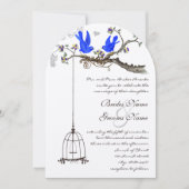 Bluebird Royal Blue Blooms Weddenschap Kaart (Voorkant)