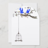Bluebird Royal Blue Blooms Weddenschap Kaart (Achterkant)