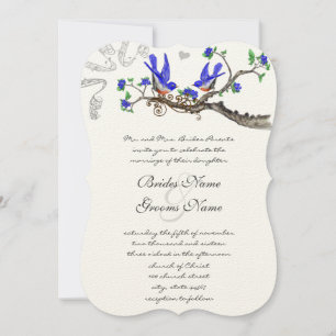  Bluebird Royal Blue Wedding Invitations Kaart