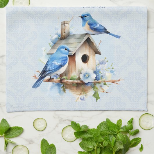 Bluebird Schrift Handdoek Birdhouse Prediker (Gevouwen)