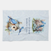Bluebird Schrift Handdoek Birdhouse Prediker (Horizontaal)