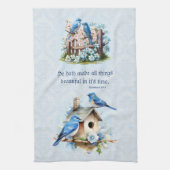 Bluebird Schrift Handdoek Birdhouse Prediker (Verticaal)