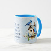 Bluebird Schrift Mok Birdhouse Ecclesiastes (Voorkant rechts)