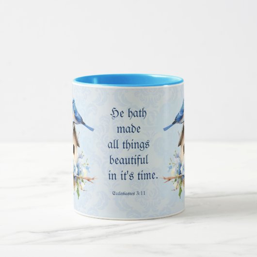 Bluebird Schrift Mok Birdhouse Ecclesiastes (Midden)