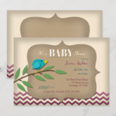 Bluebird Scrapbook Style Baby Shower Uitnodigingen (Voorkant / Achterkant)